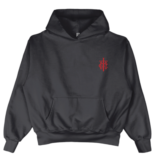 Embroidered Hoodie w/ Red Logo