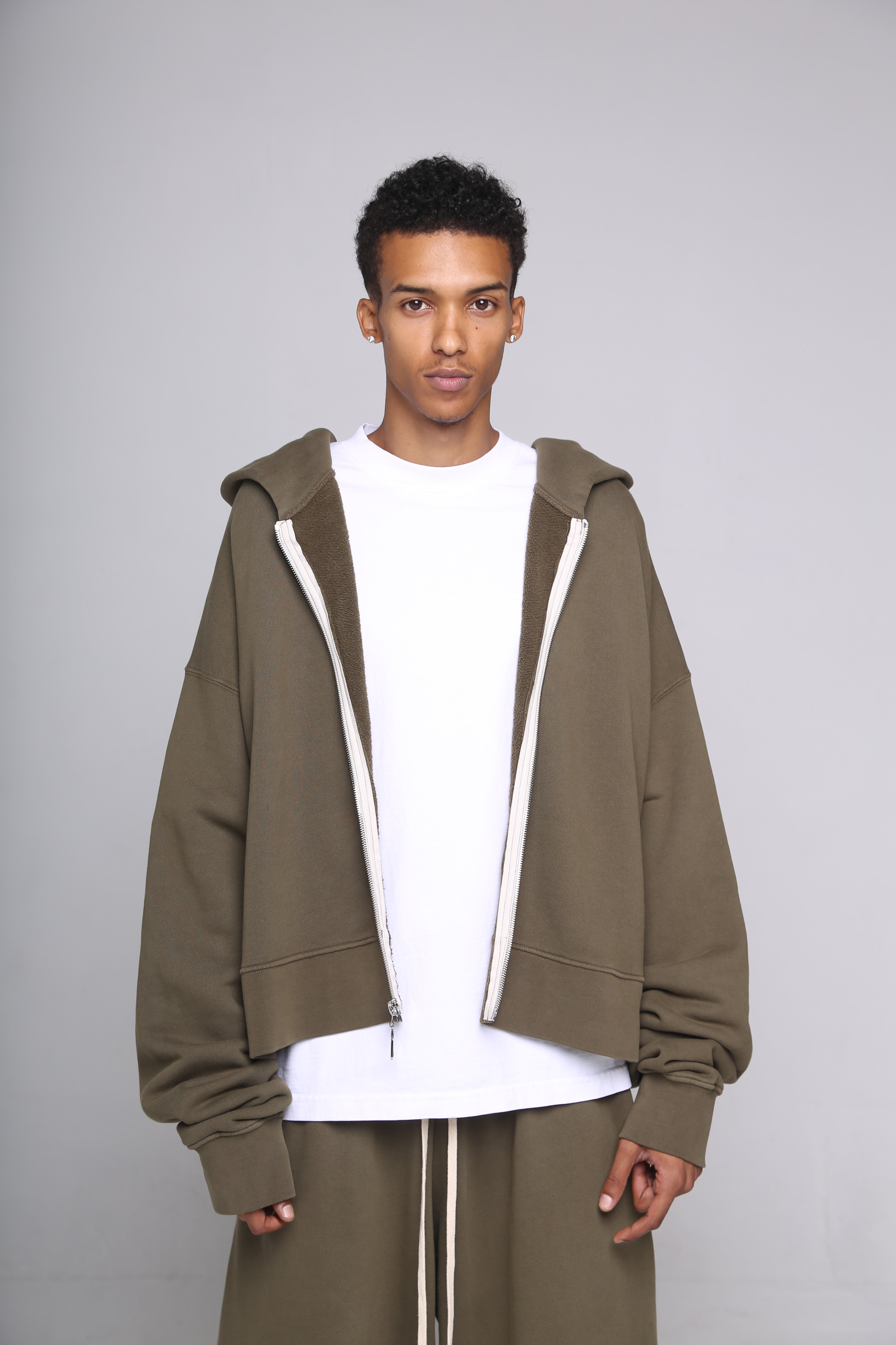 Cropped Full Zip Hoodie